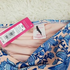 Xhilaration Swim - XS Pink Blue Floral Cheeky Bikini Bottom Xhilaration Swim - XS Pink Blue Floral Cheeky Bikini Bottom